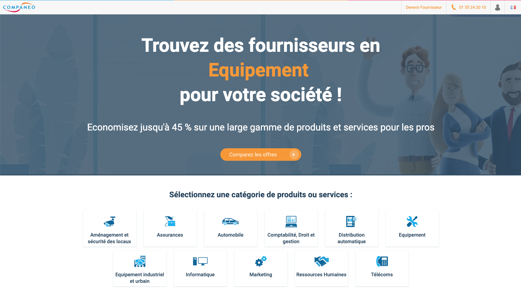 Capture d'écran du site Companeo