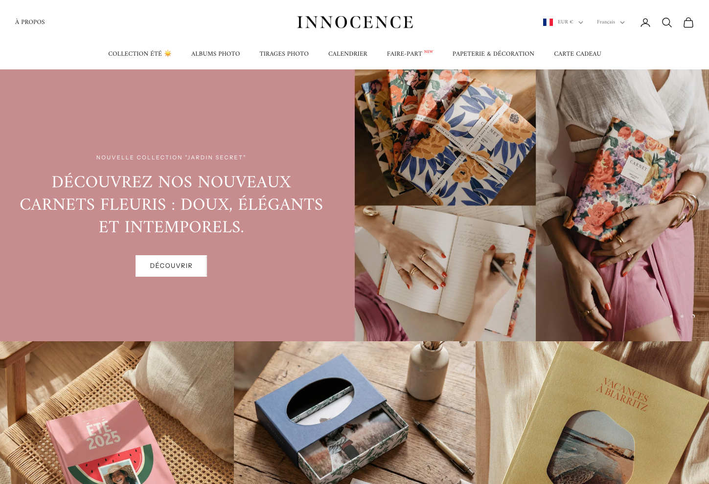 Capture d'écran du site Innocence Paris